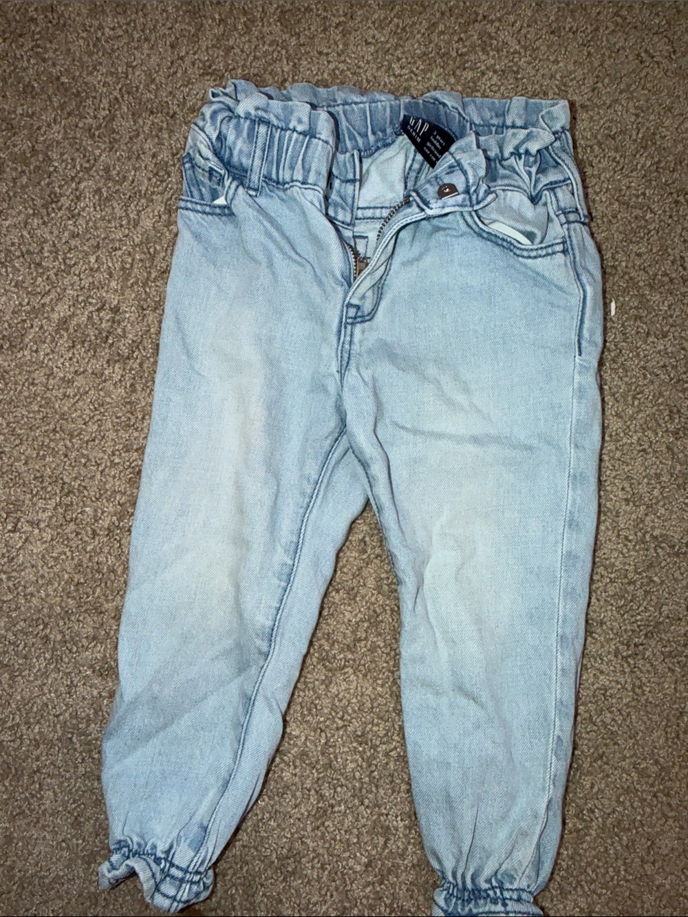GAP Light Blue Girls' Denim Jogger Pants girlfriend style 3t